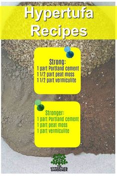 a poster with instructions on how to use hypertufa for cooking and other uses