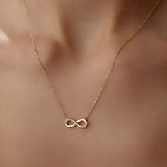 14k Gold Infinity Necklace, Infinity Pendant, Infinity Symbol, Gold Infinity, Real Gold Necklace, Bridesmaid Gifts, Eternity Necklace, Infinity Charm, Everyday Jewelry, Infinity, a very beautiful and special motif to show your love, is designed for you according to the latest trends.  Infinity gold pendant weighs 1.65 gr and the chain length is 46 cm. Your products will be shipped with free shipping UPS express within 1-3 business days. There may be +/- 0.15 change in gram information due to pro Infinity Sign Necklace, Infinity Gold Chain, Infinity Pendant Gold, Gold Infinity Necklace, Infinity Chain, Infinity Necklace Gold, Eternity Necklace, Real Gold Necklace, Necklace Infinity