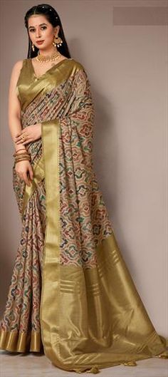 Multicolor color Saree in Art Silk fabric with Digital Print, Zari work Elegant Multicolor Saree With Kalamkari Print, Elegant Multicolor Kalamkari Print Saree, Elegant Multicolor Kalamkari Saree, Multicolor Fabric For Wedding And Diwali, Elegant Wedding Saree With Kalamkari Print, Festive Multicolor Wedding Fabric, Artistic Wedding Saree With Pallu Detail, Artistic Wedding Saree With Pallu Design, Artistic Wedding Dupatta