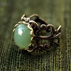 LOVE THIS Handmade Vintage Aventurine Jewelry, Vintage Green Aventurine Jewelry, Handmade Vintage Filigree Ring, Green Vintage Adjustable Rings, Vintage Green Filigree Ring With Gemstone, Adjustable Vintage Green Rings, Vintage Adjustable Filigree Ring Gift, Filigree Ring, Dream Jewelry