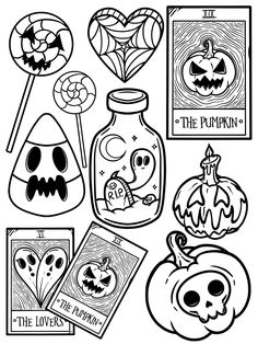 halloween coloring pages with pumpkins and candy