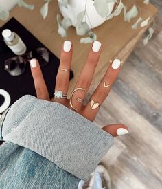 White Short Nails, Engagement Nails, Boho Nails, Cute Short Nails, Cute Spring Nails, Casual Nails, Pastel Nails