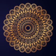 a golden circular ornament on a black background