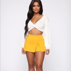 Nwt Fashion Nova She Shoots She Skorts Skirt/Skort In Mustard Size Large New With Tags Fashion Nova Brand “She Shoots She Skorts” Name Of Piece Item: Skirt With Shorts Under (Skort) Color: Mustard Yellow Size: Large (Us Size 11, Can 13, Waist: 30.5-32”, Hips: 41.5-43”) Fitted Mini Length Shorts For Brunch, Chic Yellow Shorts With Built-in Shorts, Chic Yellow Shorts With Built-in Lining, Chic Yellow Shorts, Chic Yellow Bottoms With Built-in Shorts, Chic Yellow Shorts For Day Out, Chic Fitted Yellow Shorts, Trendy High Waist Yellow Skirt, Trendy High-waist Yellow Skirt