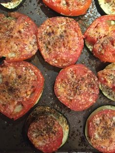 roasted zucchini with fresh tomatoes and parmesan is an easy, healthy meal