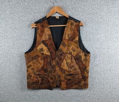 ad eBay - Find many great new & used options and get the best deals for Vintage Real Leather Dice Chess Card Game Master Patchwork Waistcoat Vest M 15.5 at the best online prices at eBay! Free shipping for many products! Fitted Patchwork Vest For Fall, Brown Patchwork Vest For Fall, Patchwork Waistcoat, Vintage Vest With Pockets Medium Wash, Vintage Medium Wash Vest With Pockets, Historical Waistcoat, Jacquard Waistcoat, Retro Cotton Patchwork Vest, Game Master