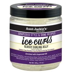 Aunt Jackie's Ice Curls Glossy Curling Jelly 15 oz - Professional Barber & Salon Supplies Aunt Jackies Hair Products, Ice Curling, Best Natural Hair Products, Wash N Go, Lifeless Hair, Wide Tooth Comb, Styling Gel, Curly Hair Care, Grapeseed Oil