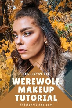 Werewolf Makeup Tutorial, Wolf Makeup Tutorial, Wolf Make Up Women, Cute Werewolf Makeup, Kid Werewolf Makeup, Werewolf Face Paint For Kids, Womens Werewolf Makeup, Diy Werewolf Costume Women, Wolf Makeup Women Easy