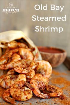 the old bay steamed shrimp is ready to be cooked in the oven and put into a bag