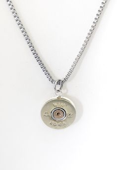 This is great shotgun shell pendant gift necklace that would work well for someone that loves the shooting sports or as a reminder for someone to shoot for the stars. The pendant comes on a 22 inch stainless steel box chain and is also available for individual purchase if you have another chain on which you would like to wear it. The pendant is a cut 20g shotgun shell head. Each necklace comes boxed and ready to give as a gift. This jewelry item has small parts and is not intended for anyone und Father Son Gifts, Bible Verse Jewelry, Scripture Jewelry, Shoot For The Stars, Hamsa Earrings, Hamsa Jewelry, Shotgun Shell, Shooting Sports, Box Chain Necklace