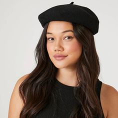 Nwt Forever 21 Women's Black Wool Blend Beret 73% Wool 27% Nylon So Cute For Fall/Winter Wardrobes Felt Beret, Wool Berets, Fall Winter Wardrobe, Leggings Sale, Black Felt, Shein Style, Pop Fashion, Leggings Fashion, Black Wool