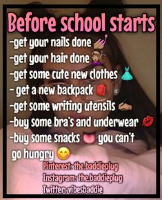 8 Grade Hairstyles, Tips For First Day Of 7th Grade, How To Survive 7th Grade, How To Get Straight A’s In High School, Glow Up Tips For 10-15, 8th Grade Tips, Tips For 6th Grade, 6th Grade Tips