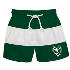 Portland State Vikings Vive La Fete Green White Stripes Swimtrunks V2 Green Sporty Swim Trunks With Drawstring, Green Drawstring Swim Trunks, Summer Green Printed Swim Trunks, Green Moisture-wicking Swim Trunks For Water Sports, Green Moisture-wicking Swim Trunks For Sports, Boys Swim Trunks, Go To The Beach, Boys Swim, Printed Swim