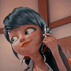 an animated woman holding a cell phone to her ear