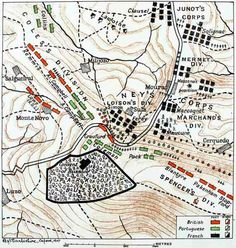 an old map shows the location of several battles