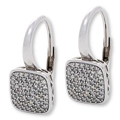 Colleen Lopez Sterling Silver .50ctw White Diamond Pavé Drop Earrings Some things are always tasteful, always refined—like this pavé diamond stunner from Colleen Lopez. Simple, yet stone-intensive, the earring's dimensional, cushion-shaped drop showcases sparkling white diamonds. It's the kind of modern classic you can wear on special days or any day, for years to come.          Each approx. 3/4"L x 3/8"W     Stamped .925 sterling silver; rhodium plating; polished finish      Pierced with leverb Color Bands, Pave Setting, White Diamonds, Cushion Cut, Pave Diamonds, White Diamond, Modern Classic, Diamond White, Jewelry Earrings