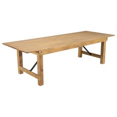 a wooden table sitting on top of a white background