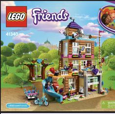 the lego friends house is shown in this box with instructions on how to build it