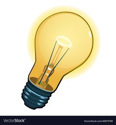 a yellow light bulb on a white background with clippings to the side and bottom