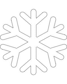 a snowflake cut out from paper with dotted lines in the shape of a snowflake