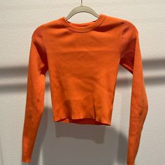 Long Sleeve, Stretchy, Tint Snag (Last Picture), New Without Tag (Nwot) Sincerly Jules, Orange Crop Top, Ibiza Outfits, Orange Long Sleeve, Sincerely Jules, Long Sleeve Crop Top, Color Orange, Ibiza, Long Sleeve Top