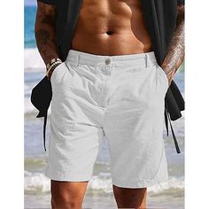 Season:Summer; Fabric:Linen Cotton Blend; Gender:Men's; Style:Casual,Fashion; Occasion:Daily,Going out,Outdoor; Fit Type:Regular Fit; Function:Comfort,Soft,Breathable; Waistline:Mid Waist; Pattern:Plain; Design:Pocket; Pants Type:Shorts,Beach Shorts,Linen Shorts,Summer Shorts; Fly Type:Zipper,Button; Front page:FF; Listing Date:04/10/2024 Going Out Fashion, Shorts Linen, Shorts Summer, Plain Design, Type Of Pants, Beach Shorts, Pocket Pants, Linen Shorts, Men's Style