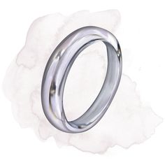 a silver ring on a white background with watercolor stains in the foreground,