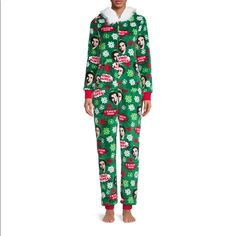 Buddy The Elf Union Suit Pajama, One Piece. Size 3x. Attached Hood With Faux Fur Trim. Zipper On Front. Front Pockets. Ribbed Cuffs. Last Picture Is Length From Shoulder. Comes From A Smoke Free Home. Elf Pajamas, Frankie And Johnny, Union Suit, Lounge Looks, Adult Pajamas, Buddy The Elf, Elf Christmas, Disney Ladies, Baby Disney