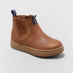 Toddler Lucas Chelsea Boots - Cat & Jack™ Cognac 5t : Target No Heel Boots, Toddler Girl Boots, Girl Cowboy Boots, Toddler Sandals Girl, Boy Newborn, Toddler Sandals, Cognac Color, Toddler Boots, Boys Boots