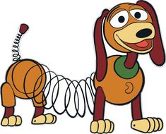 a cartoon dog with a green collar and leash in his mouth, standing on its hind legs