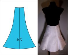 the back of a skirt is shown with measurements