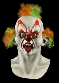 * * * A Halloween-Mask.com Exclusive * * *  Welcome to Clownville! This clown kid is nothing but trouble. This scary clown mask has a sneer that only a devious teenager could rival.  Collect the whole clown family! Full overhead latex mask.  Made in the USA. Novelty Red Masks And Prosthetics For Halloween, Black Fun Masks And Prosthetics For Halloween, Fun Full Face Halloween Mask, Novelty Masks And Prosthetics For Carnival And Halloween, Punk Full Face Mask For Halloween, Novelty Halloween Carnival Masks And Prosthetics, Fun Full-face Halloween Masks, Punk Full Face Halloween Masks, Novelty Full Face Masks For Costume Party