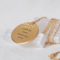 "Memorialize significant moments with our keepsake-worthy Large Coin Necklace - from children's names and birthdates to words that call to mind a special occasion. Each letter is individually stamped by hand with diamond dusting raining down over the message. This necklace features our signature teeny-tiny block font. We love this necklace paired with our diamond dusted mini bar necklace https://www.etsy.com/listing/272408244 . details + large medallion measures 1 1/8\" (30 mm) diameter + on mod Jin Jewelry, Bts Ring, Bts Necklace, Bts Jewelry, Bts Keychain, Bts Gifts, Kpop Jewelry, Bts Earrings, Bts Bracelet