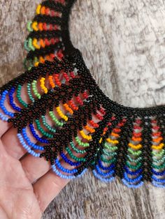 Multicolor Beaded Round Beads Jewelry, Rainbow Beaded Round Jewelry, Colorful Round Beaded Jewelry, Unique Multicolor Beaded Chain Necklaces, Unique Multicolor Beaded Necklaces, Unique Multicolor Beaded Necklace, Rainbow Colorful Beads Necklaces For Jewelry Making, Multicolor Large Beads Choker, Multicolor Beaded Chain Jewelry With Round Beads