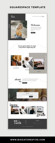 the website design for squarespace template