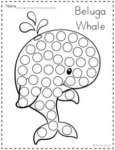 the beluga whale worksheet for children to learn how to write and color