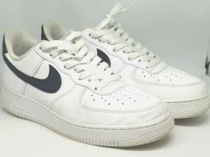 Nike Air Force 1 Low White (Midnight-Navy)-CJ1607-100 sz 8 Nike Af1 Navy Blue, Nike Air Force 1 Blue And White, Nike Air Force Indigo, White Mid-top Nike Air Force 1 Synthetic, Navy Air Force, Nike Air Force 1 07, 1920 Fashion, Nike Air Force 1 Low, Air Force Ones