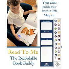 Unlock a world of imagination with the Read To Me Recordable Book Buddy, your child's new favorite reading companion. With its user-friendly design, anyone can record their voice reading a child's favorite book, bringing stories to life in a unique and personalized way. It's an innovative solution for parents who work late, grandparents who live far away, or any loved one who wishes to be part of a child's learning and growth. The Book Buddy ensures that no matter where you are, you can always b Book Buddy, Toddler Education, World Of Imagination, Educational Toys For Toddlers, Learning Abc, Kids Talking, Reading Habits, 100 Words, Comfort And Joy