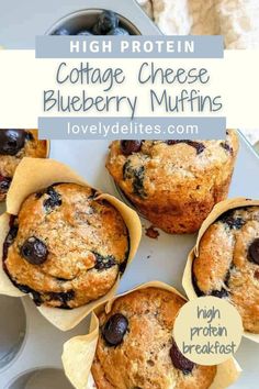 high protein cottage cheese blueberry muffins