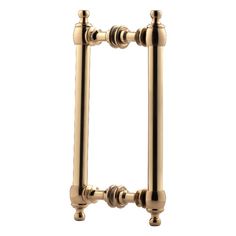 an antique brass towel rail with two handles