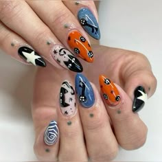 Coraline Nail Ideas, Coraline Inspired Nails, Coraline Nails Art, Coraline Nails, Halloween Nail Ideas, Cute Simple Nails, October Nails, Grunge Nails, Really Cute Nails