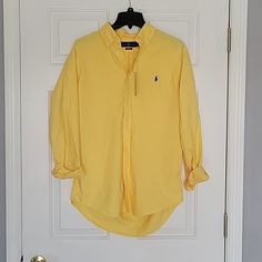 Ralph Lauren Classic Fit Yellow Shirt, M Nwt Never Worn, Very Stylish Cotton Pair It With Nwt Navy Pants By Poli Ralph Lauren From My Closet Ralph Lauren Long Sleeve Summer Shirt, Ralph Lauren Long Sleeve Spring Tops, Ralph Lauren Long Sleeve Summer Tops, Ralph Lauren Long Sleeve Shirt For Summer, Ralph Lauren Long Sleeve Tops For Spring, Ralph Lauren Relaxed Fit Long Sleeve Tops, Ralph Lauren Safari, Tropical Print Shirt, Chaps Ralph Lauren