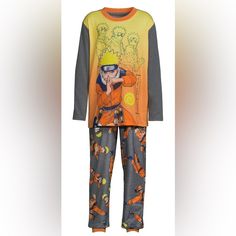 Anime Fans This One Is For You. Level Up Your Child's Sleep Wear With This Naruto Pajama Set From Viz Media Featuring His Favorite Jitsu Character. Crafted In A Soft Polyester With All-Over Naruto Print, Easy Pull-On Styling And Tag-Less Design For Great Comfort. Throw On A Pair Of His Coolest Socks With This Cozy, Comfy Sleepwear Set To Complete A Cozy Look. Anime Pyjamas, Casual Orange Sleepwear For Bedtime, Playful Orange Sleepwear For Sleepovers, Naruto In Pajamas, Playful Orange Sleepwear For Loungewear, Naruto Sleeping Hat, Naruto Uzumaki Clothes, Casual Orange Bedtime Set, Casual Orange Long Sleeve Sleepwear