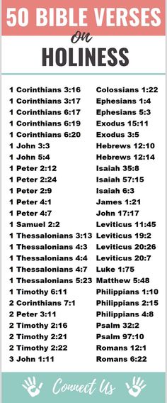 the 50 bible verses for holies with an image of two hands on each side