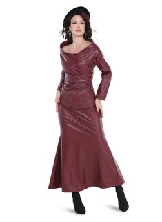 Love the Queen 17577 Leather Wrap Belt, Berry Color, 2 Piece Skirt Set, Wrap Belt, Formal Attire, Wrap Top, Leather Wraps