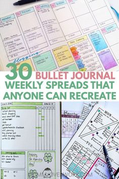 The most used page: BULLET JOURNAL WEEKLY SPREAD. Don’t get bored with the same layout! A huge collection of the most functional, creative weekly bujo planner set ups, from simple one page minimalist templates to colorful, ultra detailed logs with doodles and washi. Customize: at a glance calendar, vertical / horizontal daily / weekly / month schedule, goals / tasks tracker, easy to do list, other ideas. Conquer time management, whether you’re a high school / college student or busy mom Dotted Journal Calendar Ideas, Diy Journal Calendar, Calendar Journal Ideas Layout, Journaling Calendar Ideas, Bujo Creative Pages, Creative List Design, Dot Journal Weekly Layout, Weekly Calendar Ideas, Planner Notes Pages Ideas