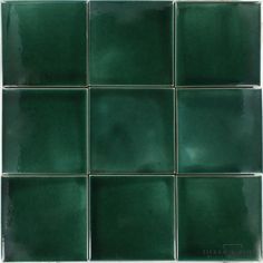 green glass tile with white border