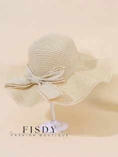 Fisdy - Womens Handwoven Straw Hat with Bow for Beach Vacation Accessorizing Straw Activities, Paper Plain, Hat With Bow, Breathable Clothes, Beige Boho, Bow Decor, Boho Women, Straw Hat, Spring And Fall