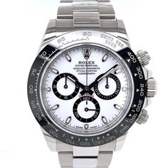 Rolex Cosmograph Daytona White Dial Ref. 116500LN Time Elapsed, Luxury Watch Collection, Rolex Cosmograph Daytona, Daytona International Speedway, Cosmograph Daytona, Elapsed Time, Racing Drivers, Patek Philippe Nautilus, Breitling Navitimer