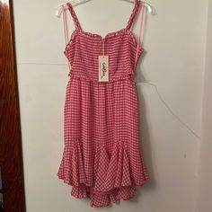 Nwt Geegee Pink Gingham Sundress - Size 3x - Plaid Sleeveless Dress With Ruffle Hem, Sleeveless Plaid Dress With Ruffle Hem, Summer Gingham Mini Dress With Ruffle Hem, Gingham Mini Dress With Ruffle Hem For Summer, Summer Gingham Plaid Dress With Ruffle Hem, Gingham Midi Dress With Ruffle Hem, Gingham Beach Dress With Ruffle Hem, Beach Gingham Dress With Ruffle Hem, Gingham Dress With Ruffle Hem For Vacation